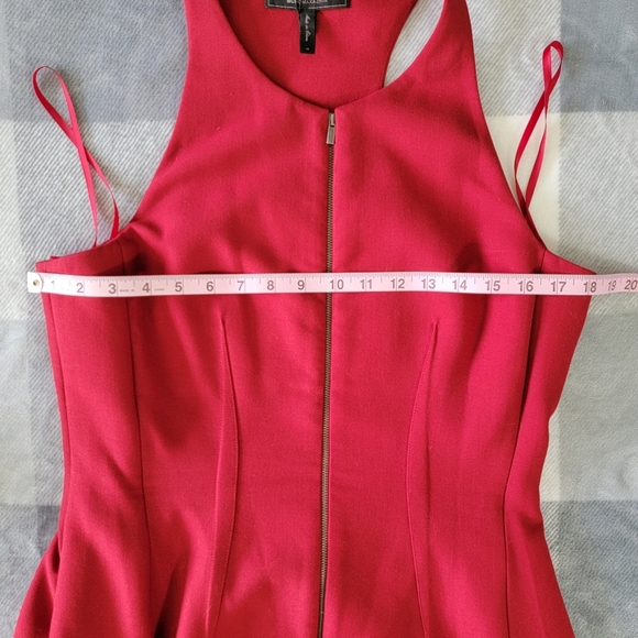 BCBGMAXAZRIA  Guilianna Dress Deep Red Sleeveless Front Zip Racerback Boning 12 - Picture 10 of 11